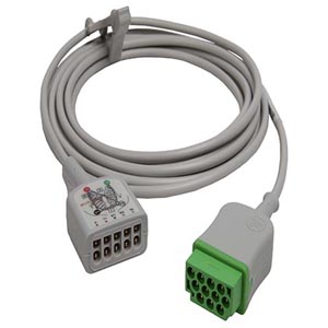 Cable troncal de ECG, 3/5 vías, AHA, 3, 6 m/12 pies Cable troncal de ECG, 3/5 vías, AHA, 3, 6 m/12 pies