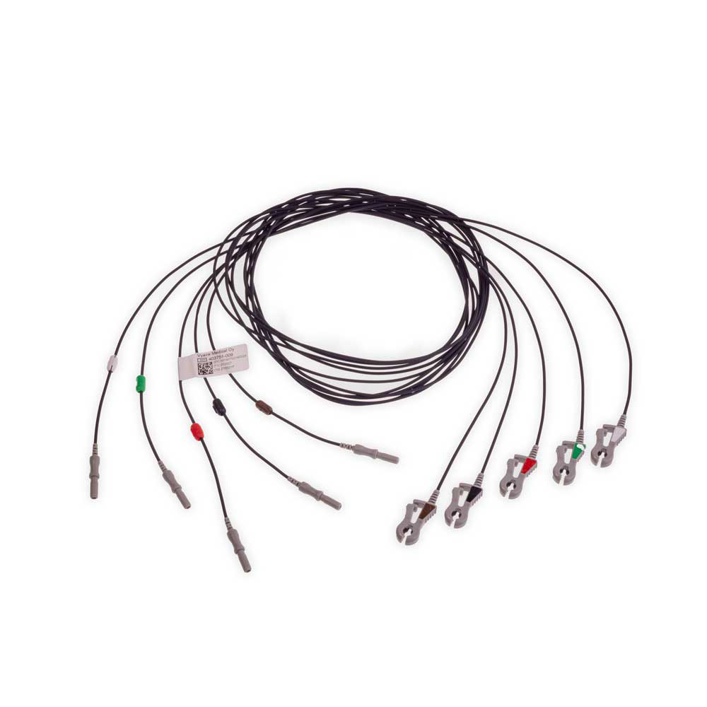 ECG Leadwire set, radio translucent, DIN, 5-lead, grabber, AHA, 150 cm/60 in ECG Leadwire set, radio translucent, DIN, 5-lead, grabber, AHA, 150 cm/60 in