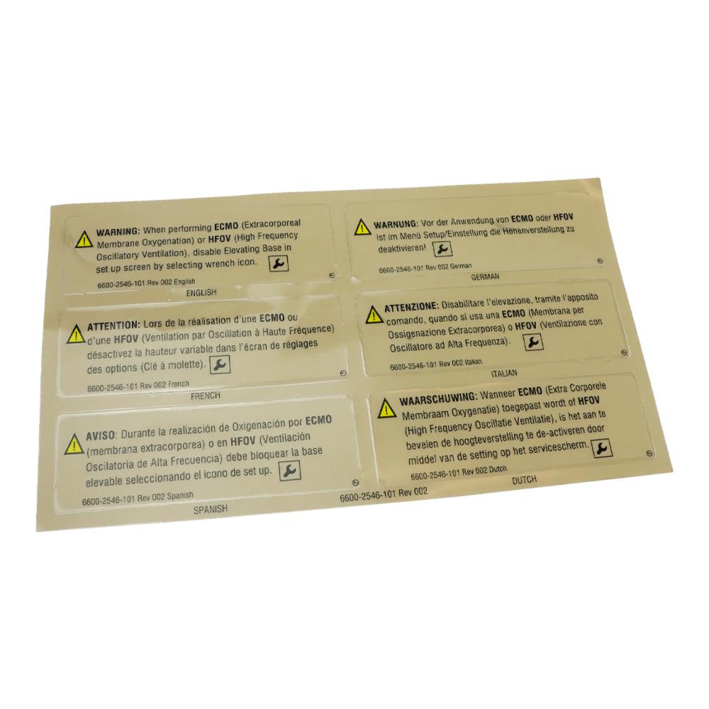 AUTOADHESIVO, ETIQUETA WRN ECMO HFOV GP AUTOADHESIVO, ETIQUETA WRN ECMO HFOV GP